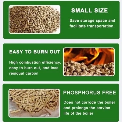Brykiet w kształcie brykietu Sosna Fir Wood Pellets 6mm Klasa A1 / A2 Bsl Zatwierdzony
