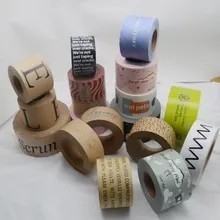 Niestandardowe drukowanie logo Kraft Paper Packaging Tape Nowa ochrona środowiska