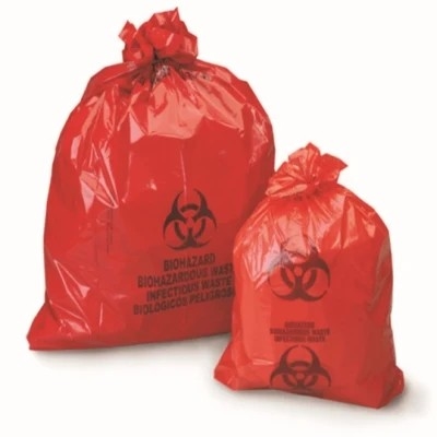 Czerwone worki do usuwania odpadów medycznych LDPE / HDPE z zagrożeniem biologicznym