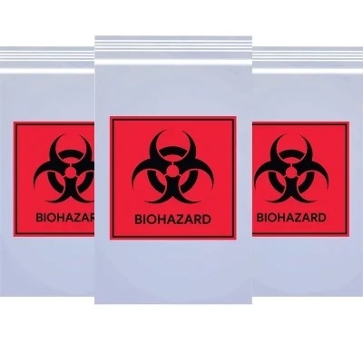 3/4 warstwy przezroczyste LDPE medyczne autoklawowalne torby na biohazard do pobierania próbek